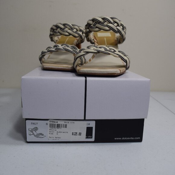 Dolce Vita Paily Sandal Size 8 Slide Square Toe Wooden Block Heel - Picture 6 of 7